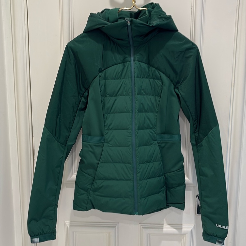 Down Lululemon hooded Green Jacket